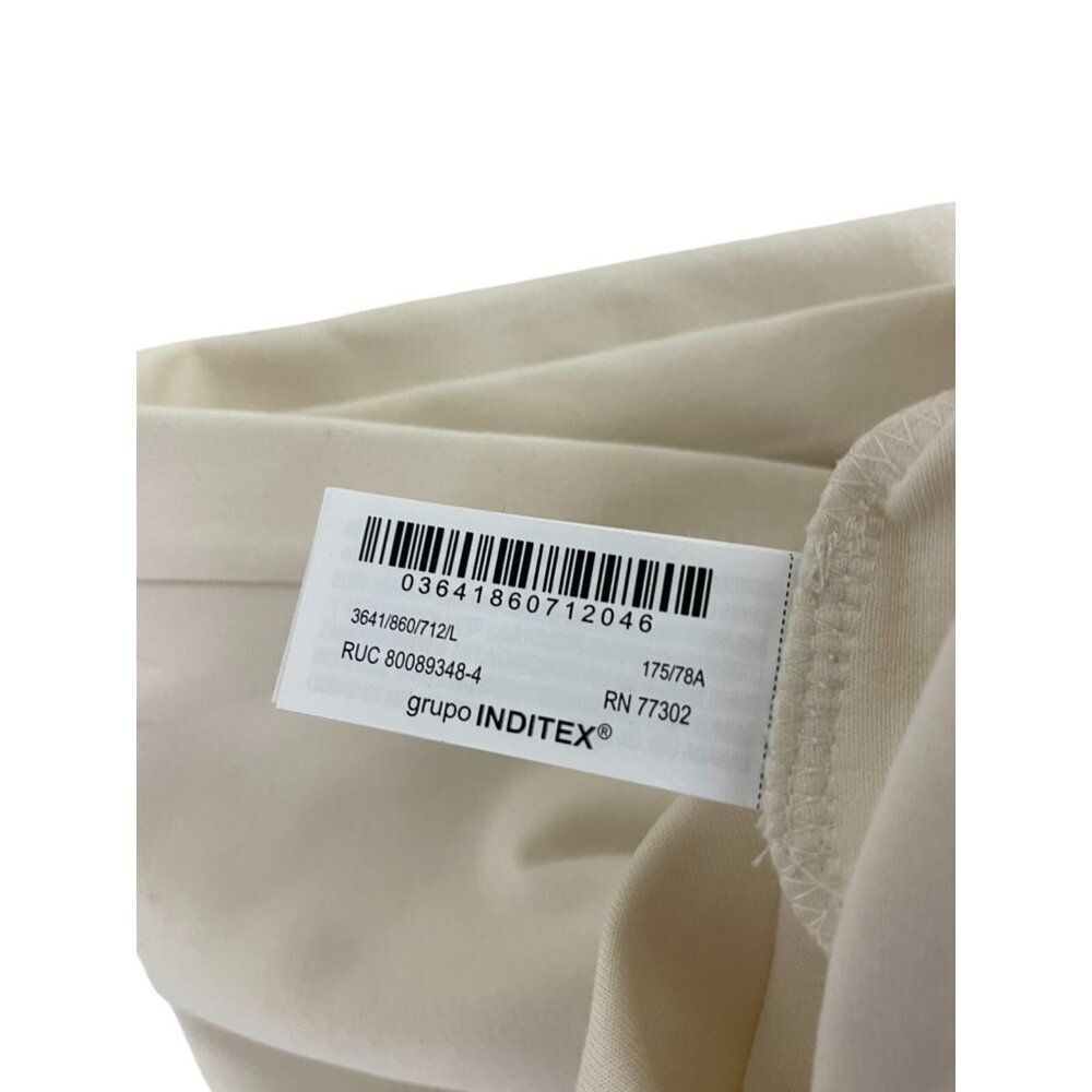 Zara Women Dress Pants L off White Wide Leg Interlock Knit Trousers 3641/860 NWT - Picture 7 of 14
